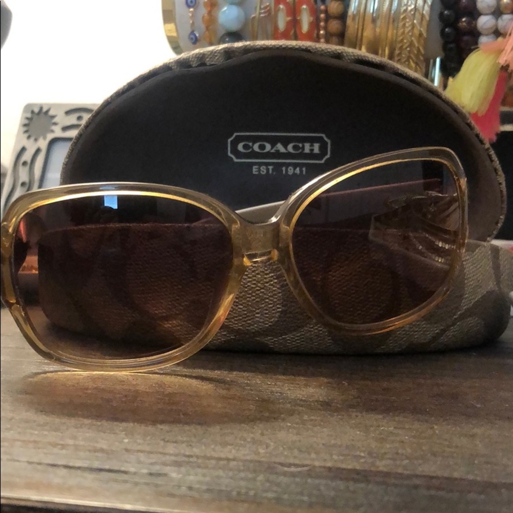 COACH Odessa Style Sunglasses in Sand with Case